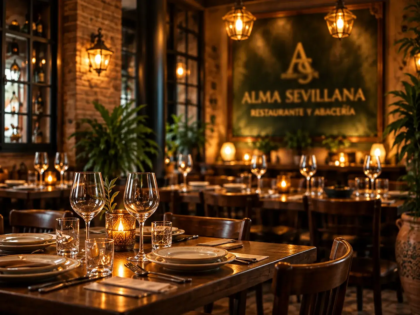 Interior cálido de Alma Sevillana